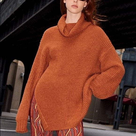 NEW Free People Eleven Turtleneck Sweater Cocoa - Picture 4 of 4